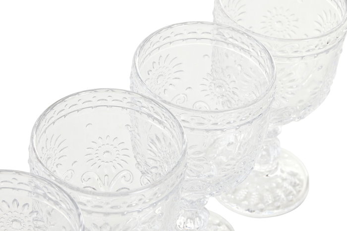 DKD Home Decor Copa Cristal Transparente Set de 6 Piezas 8.7 x 16.3 x 8.7 cm Capacidad 270ml