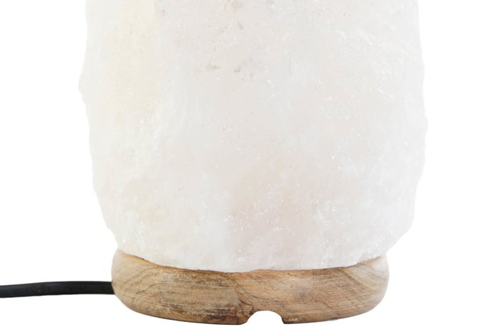 DKD Home Decor Lámpara de Sal del Himalaya Sobremesa, Estilo Árabe, Acabado Natural en Blanco, 14 x 21 x 14 cm, Incluye Bombilla E14