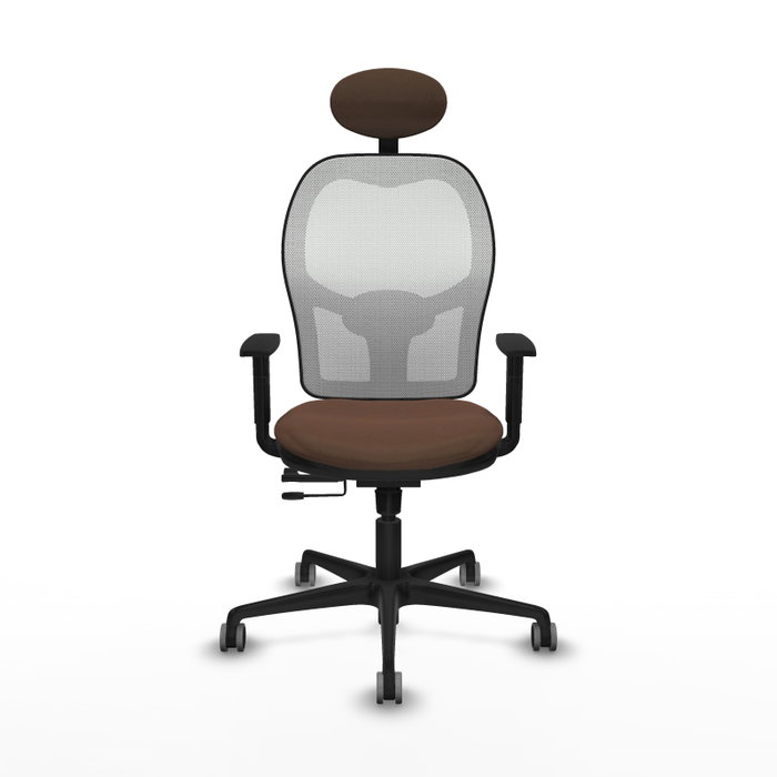 PIQUERAS Y CRESPO Silla de oficina Jorquera con mecanismo Sincro/Traslack, Marrón oscuro y Blanco PIQUERAS Y CRESPO Silla de oficina Jorquera con mecanismo Sincro/Traslack, Marrón oscuro y Blanco