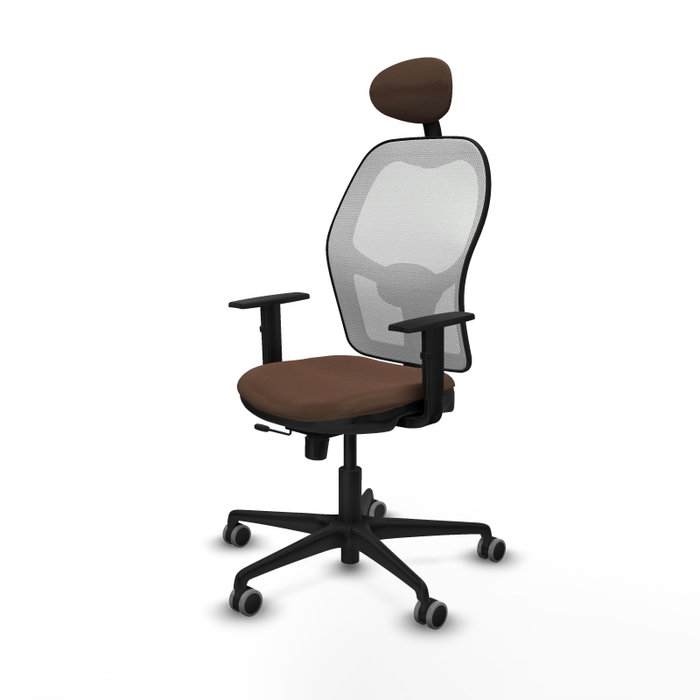 PIQUERAS Y CRESPO Silla de oficina Jorquera con mecanismo Sincro/Traslack, Marrón oscuro y Blanco PIQUERAS Y CRESPO Silla de oficina Jorquera con mecanismo Sincro/Traslack, Marrón oscuro y Blanco