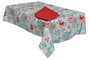 DKD Home Decor Set de Mantel de 9 Piezas Azul Celeste y Rojo para 8 Servicios