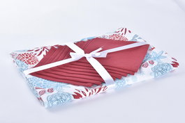 DKD Home Decor Mantel Navidad Moderna Azul Celeste Rojo 250 x 150 cm Set de 9