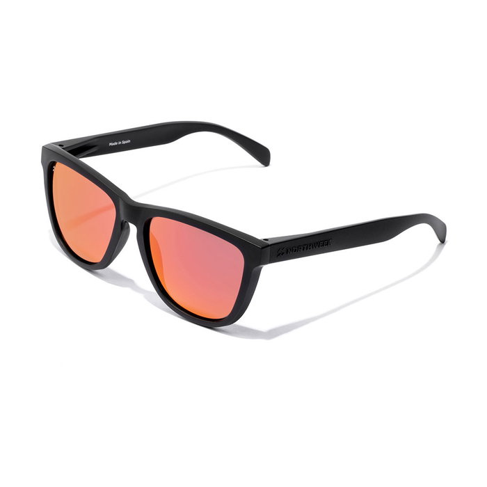 Northweek REGULAR Gafas de Sol Polarizadas Unisex Rectangular - Matte Black Ruby, Negro, Nylon, Cristal Rojo Polarizado, 140 mm, #matte black ruby Northweek REGULAR Gafas de Sol Polarizadas Unisex Rectangular - Matte Black Ruby, Negro, Nylon, Cristal Rojo Polarizado, 140 mm, #matte black ruby