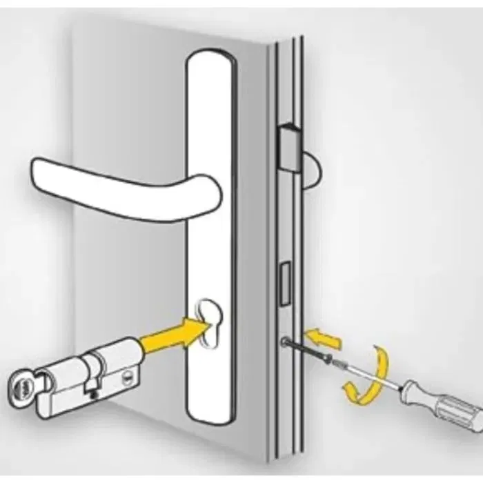 Yale Cerradura Medio Cilindro para Puerta de Garaje - 5 Pines - 3 Llaves - 30 x 10 mm