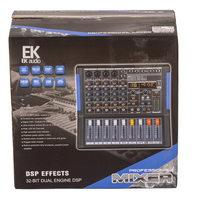 Ek Mesa de Mezclas KW06A Amplificada con Efectos