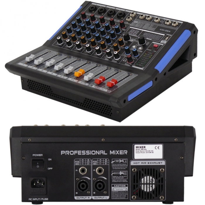 Ek Mesa de Mezclas KW06A Amplificada con Efectos