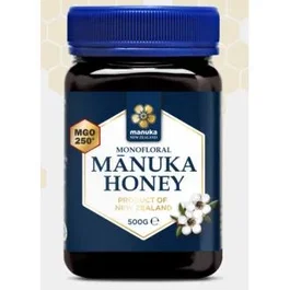 MANUKA NEW ZELAND Miel de Manuka Raw MGO 250+ Monofloral de Nueva Zelanda 500Gr
