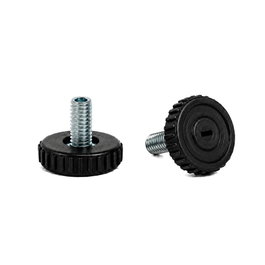 Herrajes Alk Pie Nivelador Diámetro 25 M8x13 Negro con Huella Allen 4 mm