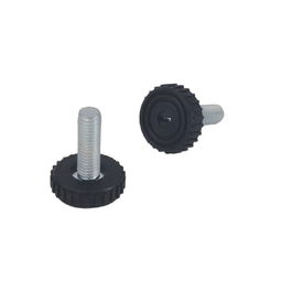 HERRAJES ALK Pie Nivelador Ø25 M8X13 Negro C/Huella Allen 4Mm