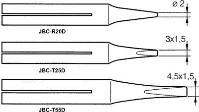 JBC TOOLS Punta de soldadura tipo destornillador 3x1,5mm