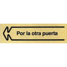 Duver Placa Aluminio Oro 150X45 P.Otr.Puerta I Por La Otra Puerta Izquierda