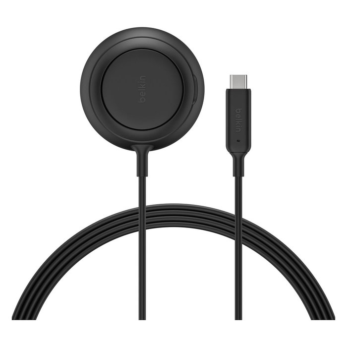 Belkin WIA014hqBK UltraCharge Ladepad Qi2 Cargador Inalámbrico 25W MagSafe Compatible con iPhone, Google Pixel, AirPods - Negro sin Fuente de Alimentación