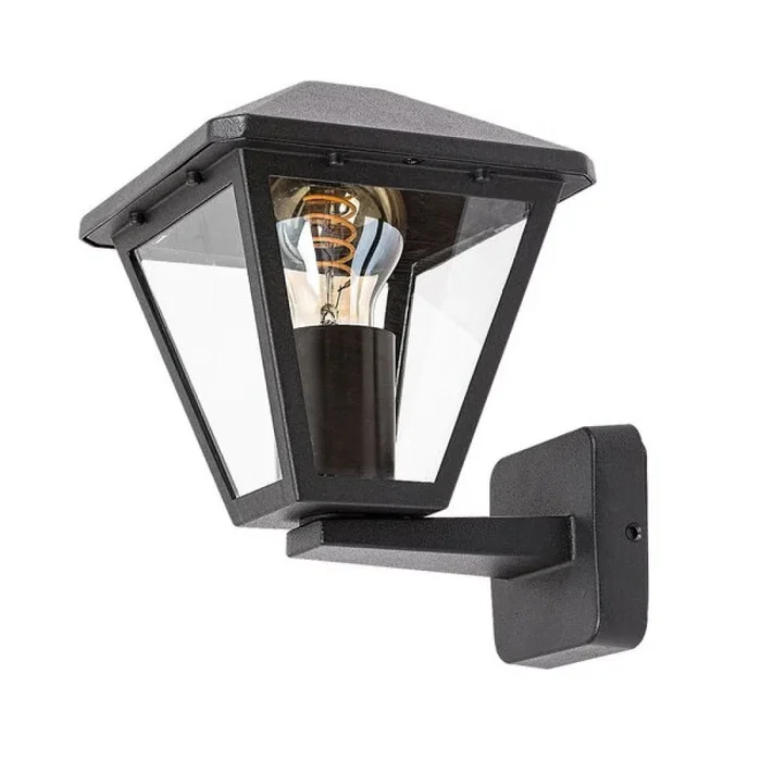 RABALUX Aplique Exterior Paravento RAB-7146 E27 IP44 Negro Aluminio Pantalla Cristal Clásico Exterior