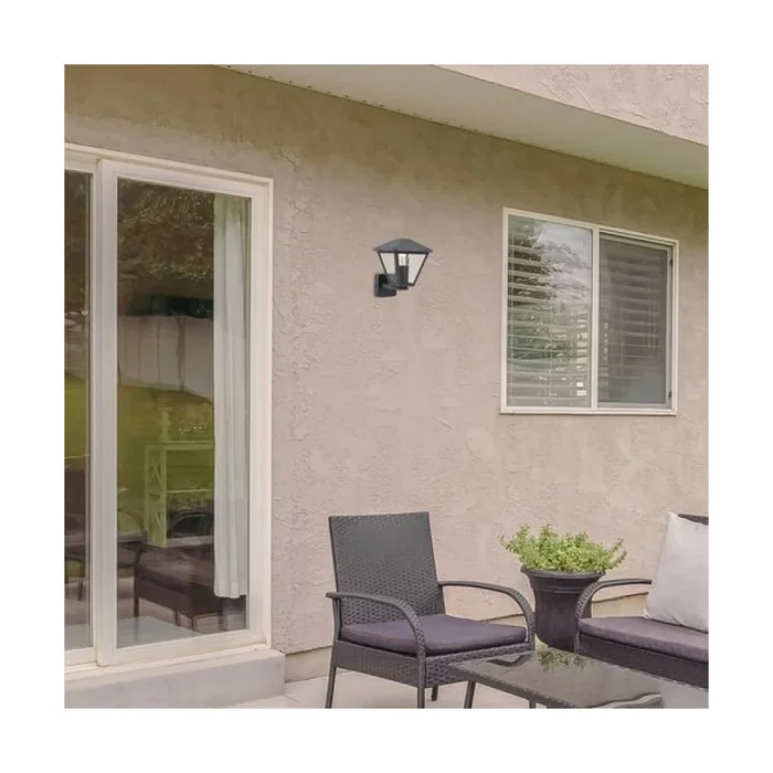 RABALUX Aplique Exterior Paravento RAB-7146 E27 IP44 Negro Aluminio Pantalla Cristal Clásico Exterior