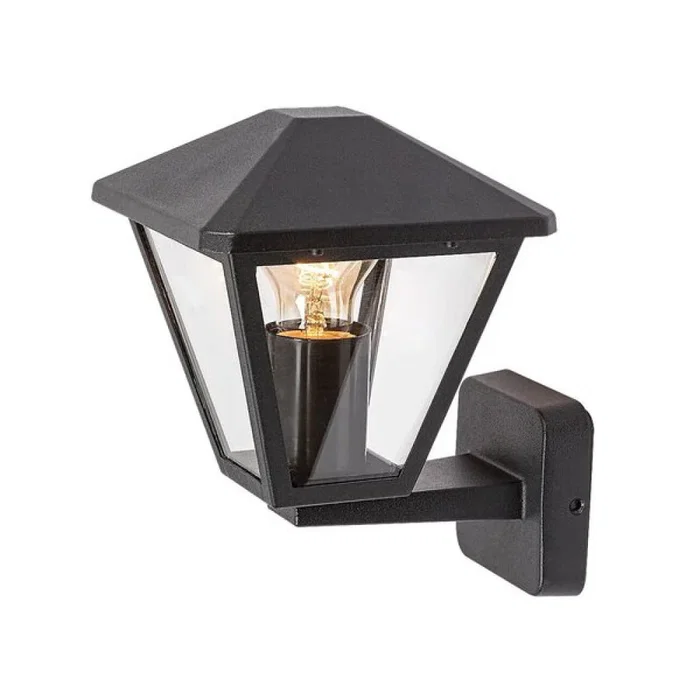 RABALUX Aplique Exterior Paravento RAB-7146 E27 IP44 Negro Aluminio Pantalla Cristal Clásico Exterior