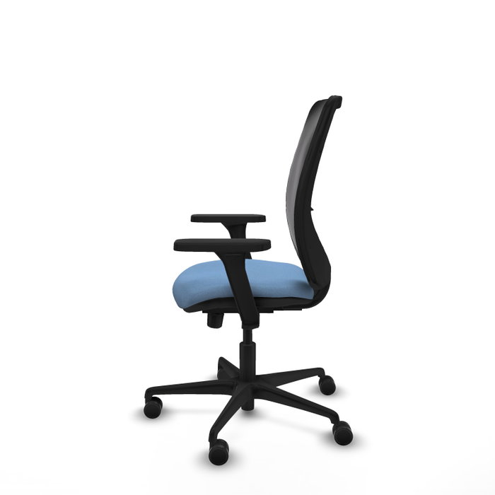 PIQUERAS Y CRESPO Silla de oficina Zulema con mecanismo Sincro/Traslack Azul cielo y Negro