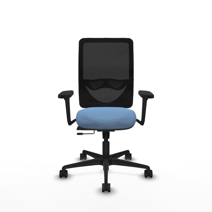 PIQUERAS Y CRESPO Silla de oficina Zulema con mecanismo Sincro/Traslack Azul cielo y Negro