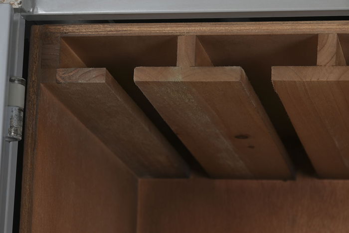 DKD Home Decor Botellero Vintage Gris Metal y MDF 41 x 157.5 x 76.5 cm