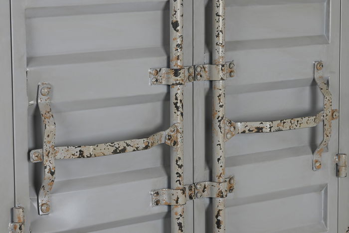 DKD Home Decor Botellero Vintage Gris Metal y MDF 41 x 157.5 x 76.5 cm