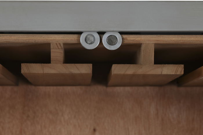 DKD Home Decor Botellero Vintage Gris Metal y MDF 41 x 157.5 x 76.5 cm