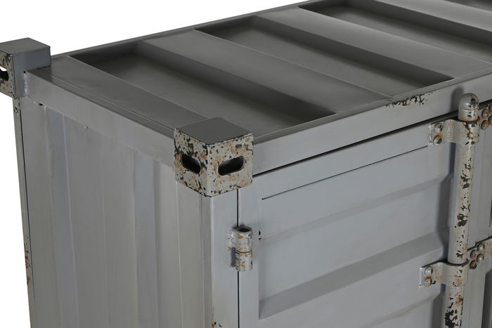 DKD Home Decor Botellero Vintage Gris Metal y MDF 41 x 157.5 x 76.5 cm