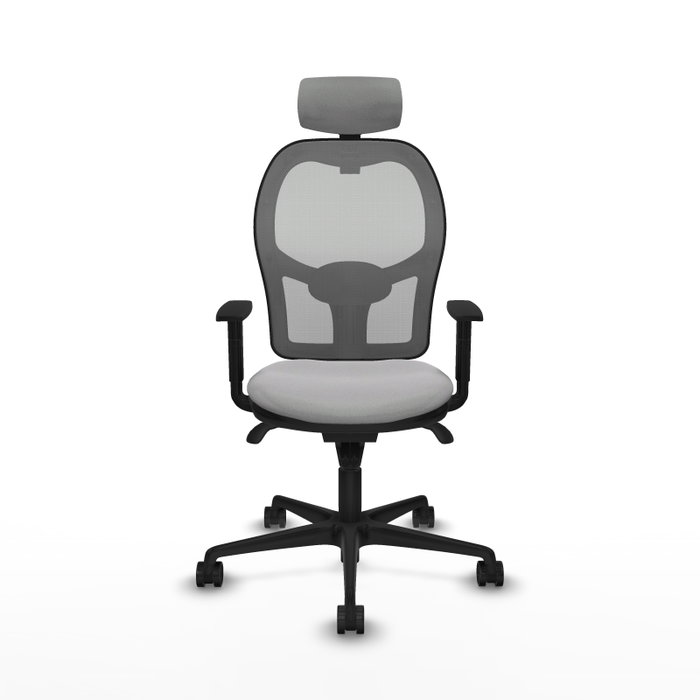 PIQUERAS Y CRESPO Silla de oficina Jorquera con mecanismo Sincro, Tela Gris claro y Malla Gris