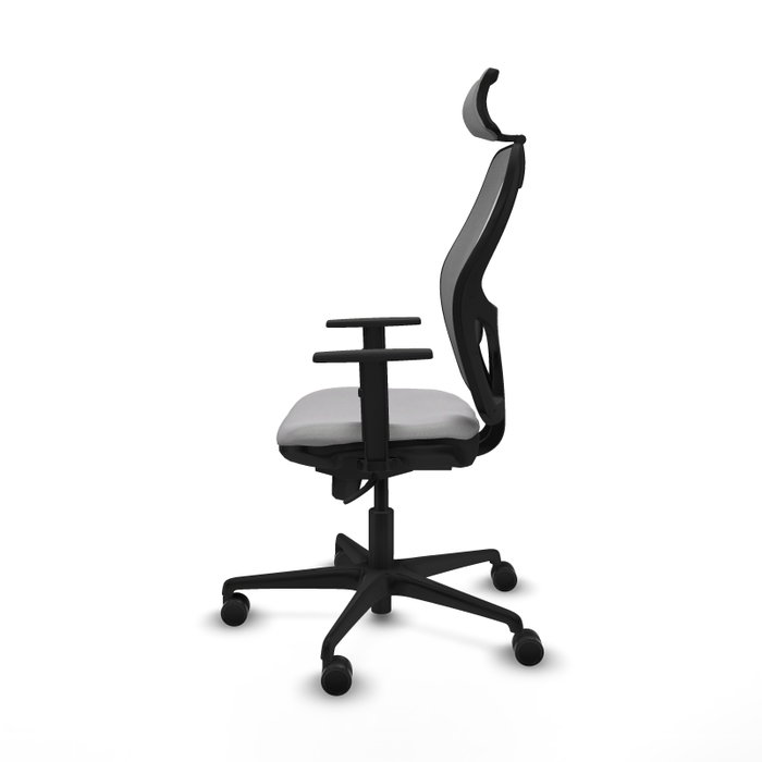 PIQUERAS Y CRESPO Silla de oficina Jorquera con mecanismo Sincro, Tela Gris claro y Malla Gris