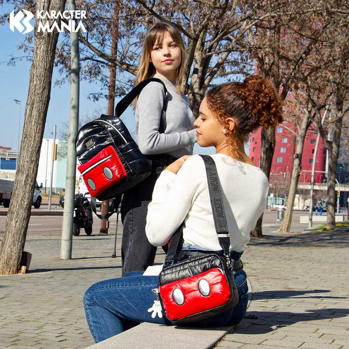 Disney Mickey Mouse Bolso Bandolera Padding Air Negro Nylon