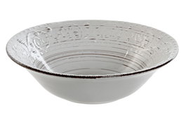 DKD Home Decor Ensaladera de Gres Blanco 24.5 x 7 x 24.5 cm (4 Unidades)