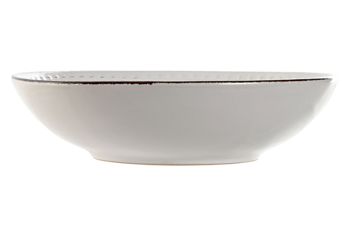 DKD Home Decor Ensaladera de Gres Blanco 24.5 x 7 x 24.5 cm (4 Unidades)