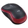 Logitech M185 - Ratón inalámbrico óptico ambidiestro, 1000 DPI, color rojo, compatible con Windows, macOS, Linux y ChromeOS