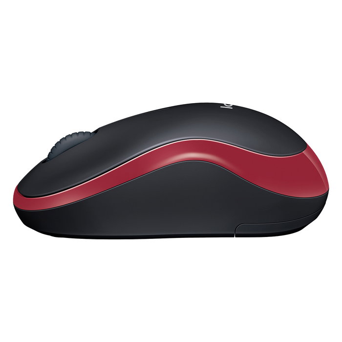 Logitech M185 - Ratón inalámbrico óptico ambidiestro, 1000 DPI, color rojo, compatible con Windows, macOS, Linux y ChromeOS