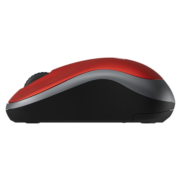 Logitech M185 - Ratón inalámbrico óptico ambidiestro, 1000 DPI, color rojo, compatible con Windows, macOS, Linux y ChromeOS