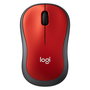 Logitech M185 - Ratón inalámbrico óptico ambidiestro, 1000 DPI, color rojo, compatible con Windows, macOS, Linux y ChromeOS
