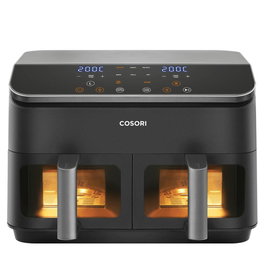 Cosori Double Airfryer CAF-R901-AEU 8.5L, Freidora de Aire sin Aceite, Color Negro Schwarz