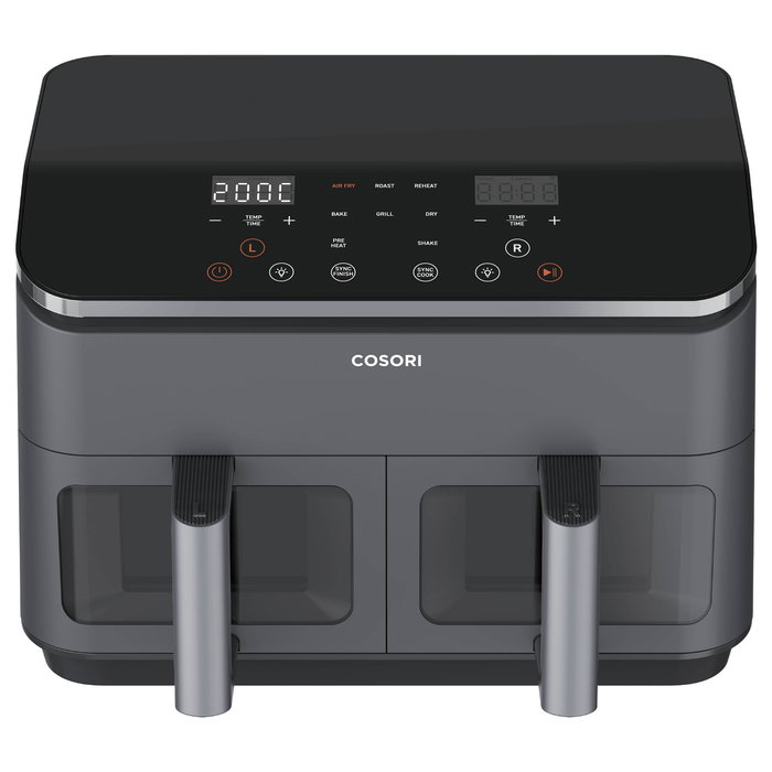 Cosori Freidora de Aire Caliente Dual Basket Chef Edition, 8.5L, 1750W, 2 Cestas, Negro, con Función de Asar, Hornear y Deshidratar, 35-230°C