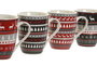 DKD Home Decor Taza Porcelana New Bone Multicolor Surtido de 4, Pack de 12 unidades