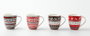 DKD Home Decor Taza Porcelana New Bone Multicolor Surtido de 4, Pack de 12 unidades