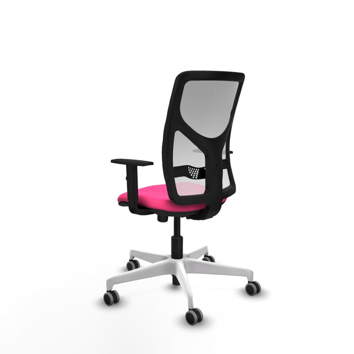PIQUERAS Y CRESPO Silla de oficina Motilla con mecanismo Sincro, Rosa y Blanco