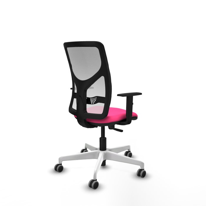 PIQUERAS Y CRESPO Silla de oficina Motilla con mecanismo Sincro, Rosa y Blanco
