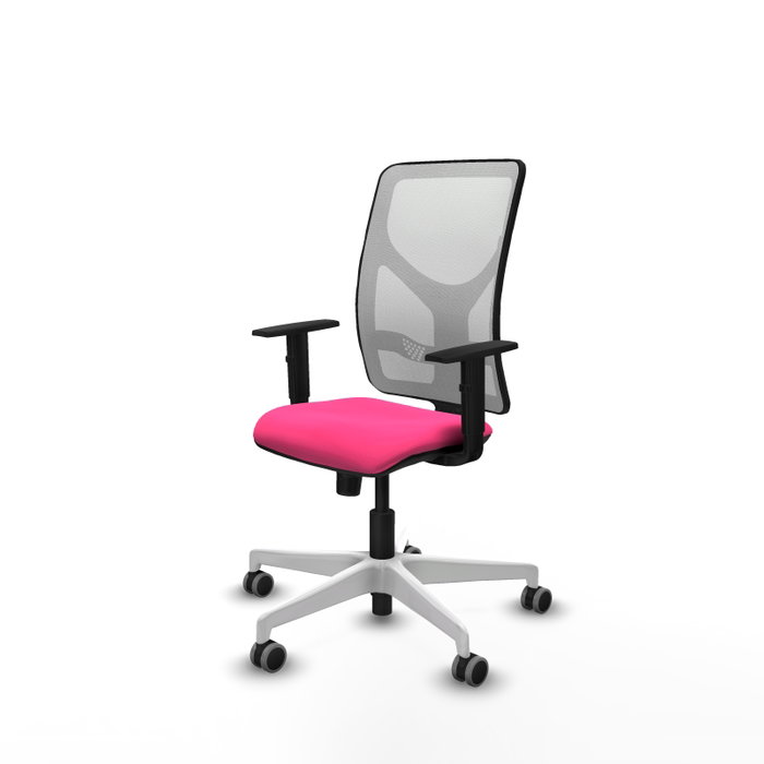 PIQUERAS Y CRESPO Silla de oficina Motilla con mecanismo Sincro, Rosa y Blanco