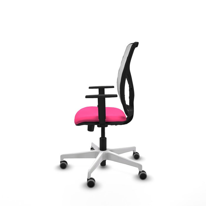 PIQUERAS Y CRESPO Silla de oficina Motilla con mecanismo Sincro, Rosa y Blanco