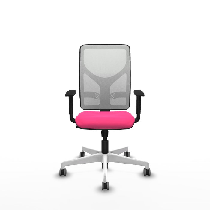 PIQUERAS Y CRESPO Silla de oficina Motilla con mecanismo Sincro, Rosa y Blanco