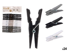 ARTE REGAL Set de 36 Pinzas para Tender la Ropa de 7,5 cm, Colores Neutros