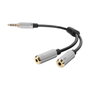 Sharkoon PMP35 Adaptador de Audio 2x3,5mm Hembra a 3,5mm Macho