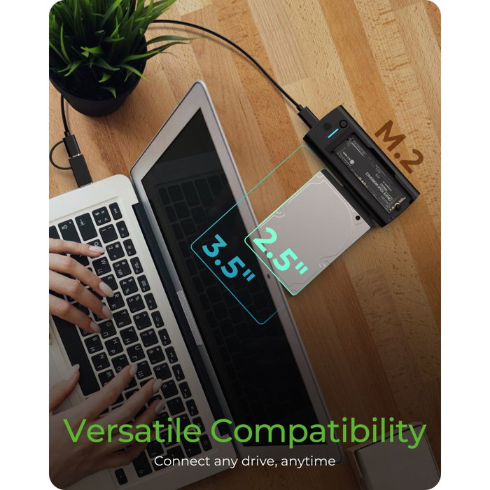 ICY BOX IB-180MS-C31 Docking Station USB-C/USB-A para M.2 NVMe SSD y SATA 3.5/2.5