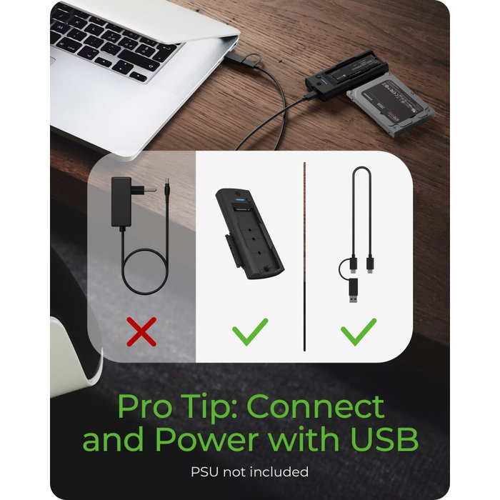 ICY BOX IB-180MS-C31 Docking Station USB-C/USB-A para M.2 NVMe SSD y SATA 3.5/2.5
