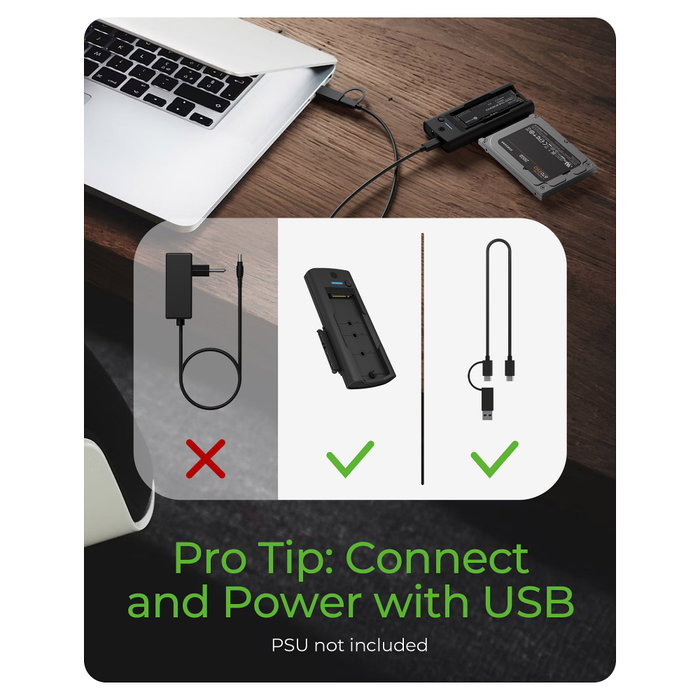 ICY BOX IB-180MS-C31 Docking Station para M.2 NVMe y SATA SSD/HDD 2.5/3.5 pulgadas, Negro