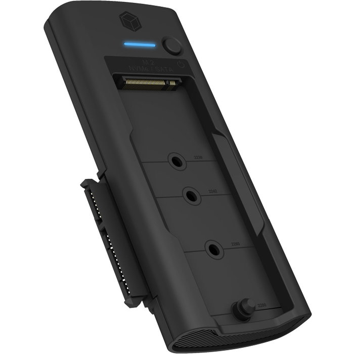 ICY BOX IB-180MS-C31 Docking Station para M.2 NVMe y SATA SSD/HDD 2.5/3.5 pulgadas, Negro