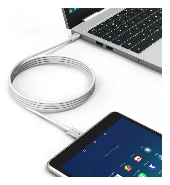 Techly ICOC-MU4-20G240W2 Cable USB4 Gen 2x2 USB-C a USB-C 20 Gbit/s Carga Rápida 240W 2 Metros Color Blanco